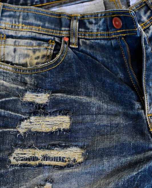 Men's Ripped Jeans- Straight Fit