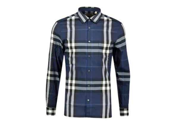 Burberry Navy Chequered Shirt