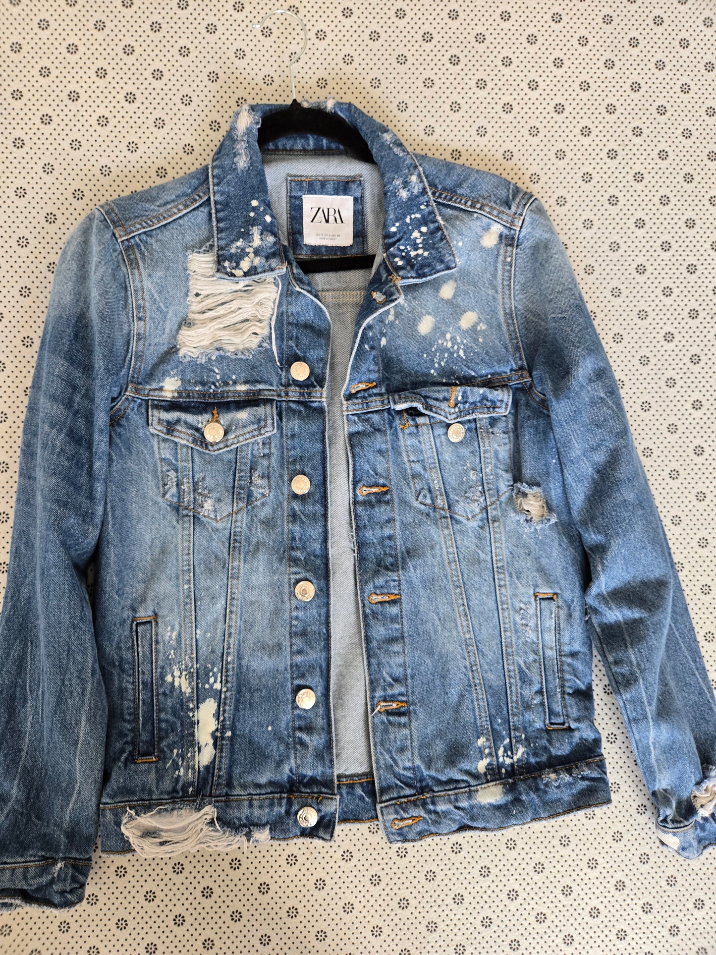 ZARA Men's Ripped Denim Jacket