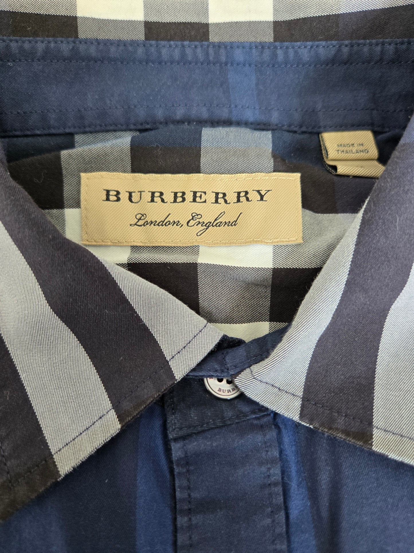 Burberry Navy Chequered Shirt