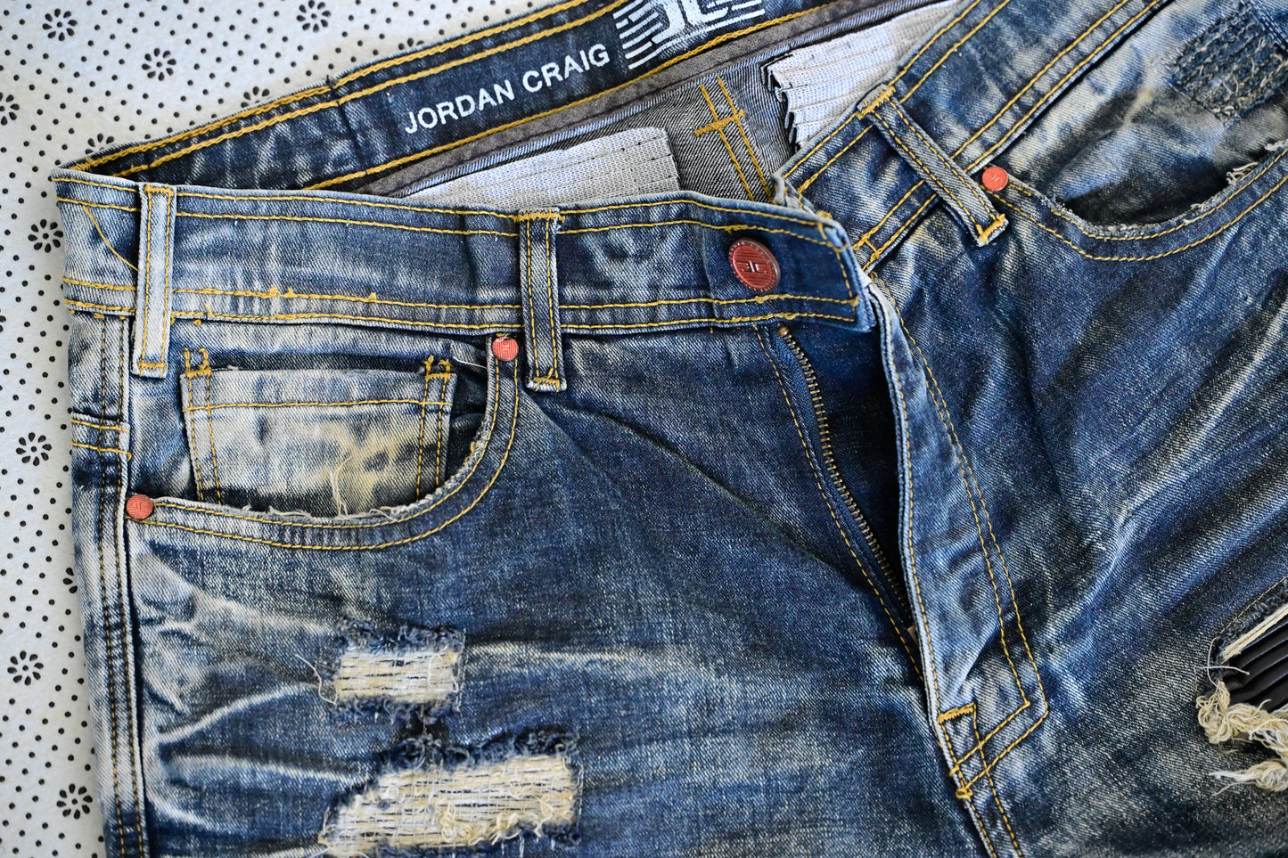 Men's Ripped Jeans- Straight Fit