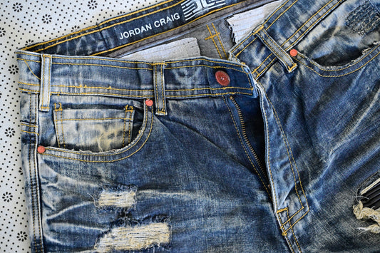 Men's Ripped Jeans- Straight Fit